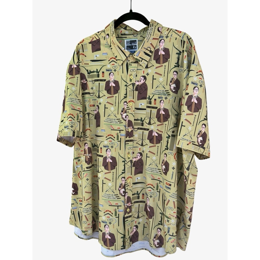 RSVLTS The Office Dwight Schrute Comedy Shirt Mens XXXL Button Down Stretch NWOT - Picture 3 of 7
